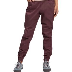 Black Diamond Notion Jogger Pants Tapered Organic Cotton Elastic Fig Red S